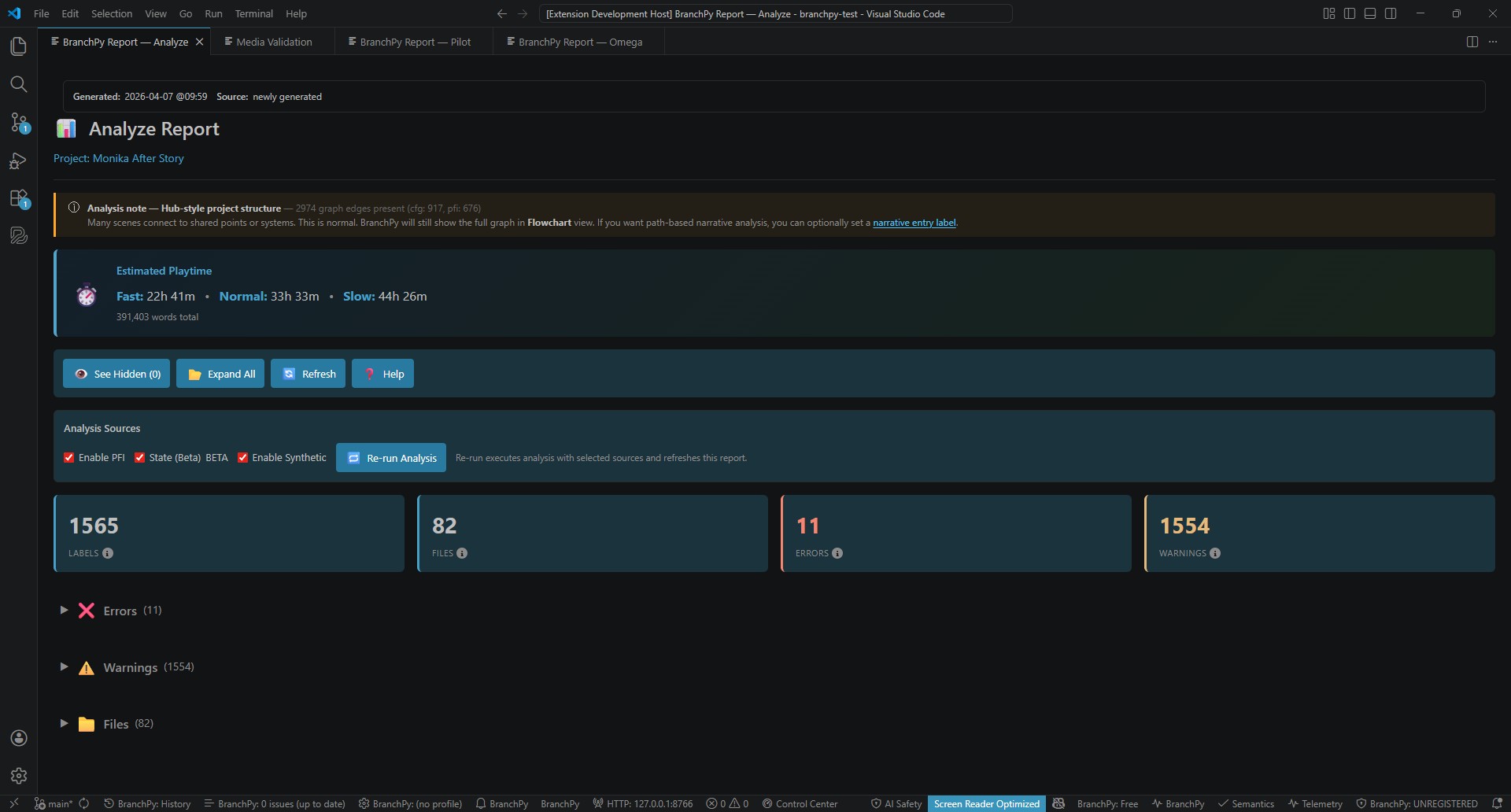 Rapport d'analyse BranchPy